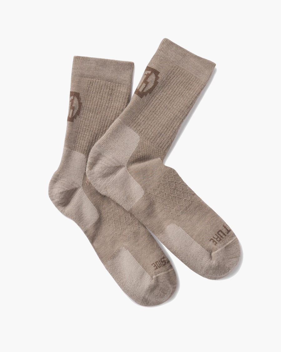 Walnut / Tan Trail Natural Fiber Alpaca Wool 3/4 Crew Outdoor Socks – PAKA Apparel