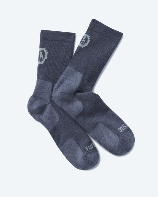 Charcoal Blue Ethical Alpaca Wool Trail 3/4 Crew Socks for Hiking, Climbing and Outdoors – PAKA Apparel