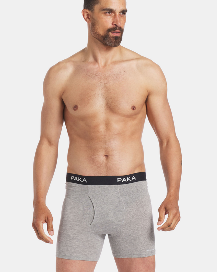 Man wearing Alpaca Underwear in Grey