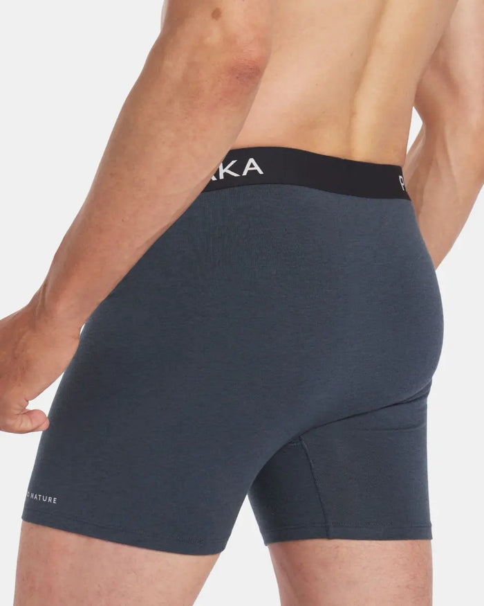 Mens blue alpaca underwear briefs on model