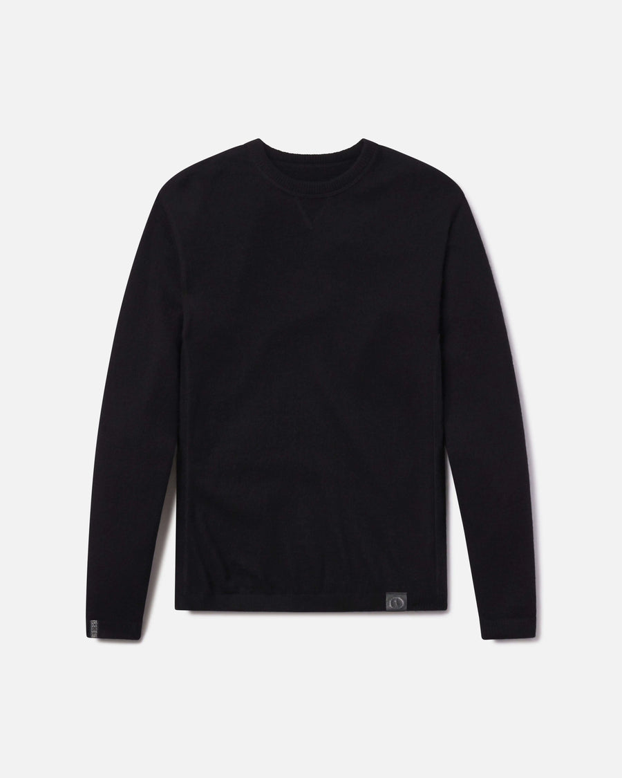 Black Ultralight Crewneck Peruvian Alpaca Blend Sweater - PAKA Apparel