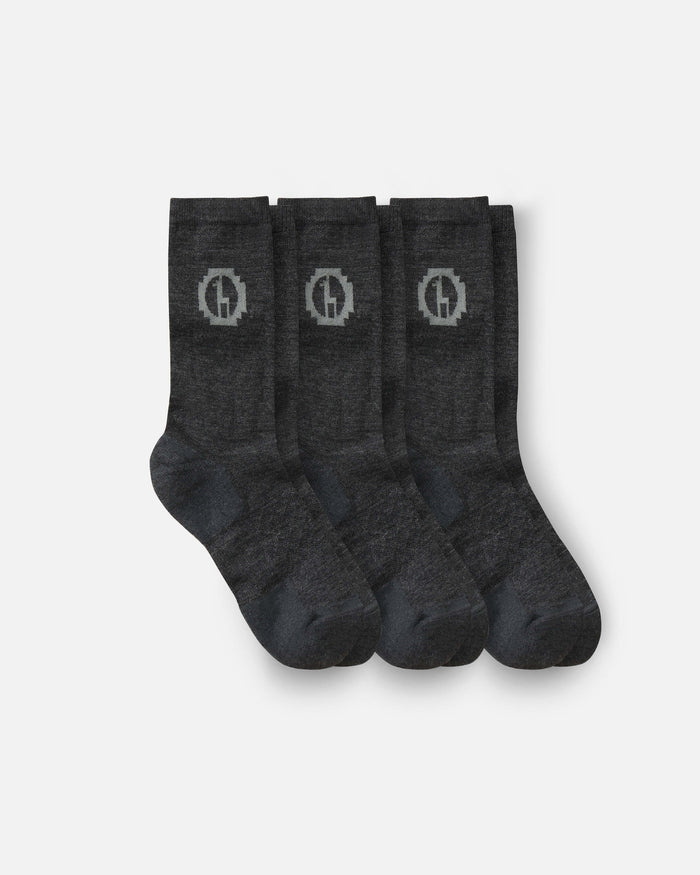 3-Pack of Dark Grey Natural Fiber Alpaca Wool Socks - PAKA Apparel