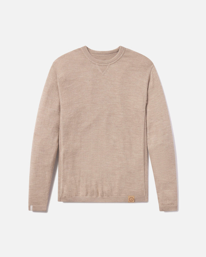 Timber / Tan Ultralight Crewneck Natural Fiber Alpaca Sweater - PAKA Apparel