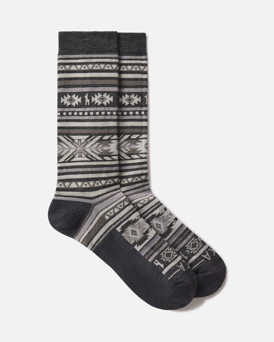 Inca Crew Alpaca Socks in Charcoal Grey with Inca Design – PAKA Apparel