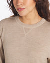 Close-up of Female Model's neck in Timber Ultralight Crewneck