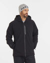 Model Wearing Apu Men's Black Parka Winter Ski Jacket with Sustainable PAKAFILL® Alpaca Insulation – PAKA Apparel