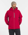 Man with Hands in Pockets Wearing Maca Red Apu Parka Winter Jacket with PAKAFILL® Alpaca Insulation - PAKA Apparel