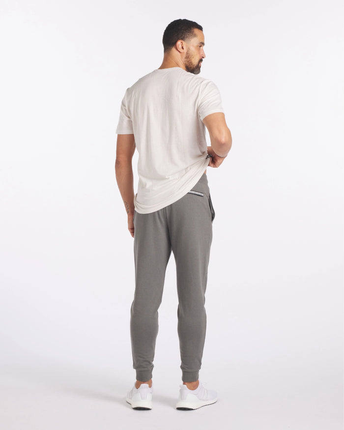 Backside of Man in Forage Green Everyday Ethical Alpaca Cotton Blend Joggers / Sweatpants – PAKA Apparel