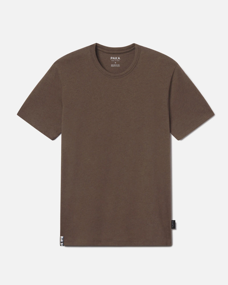 Brown / Wood Men's Sustainable Alpaca Blend T-Shirt - PAKA Apparel