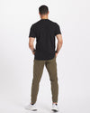 Man Facing Backward in Black / Luna Alpaca Wool T-Shirt - PAKA Apparel