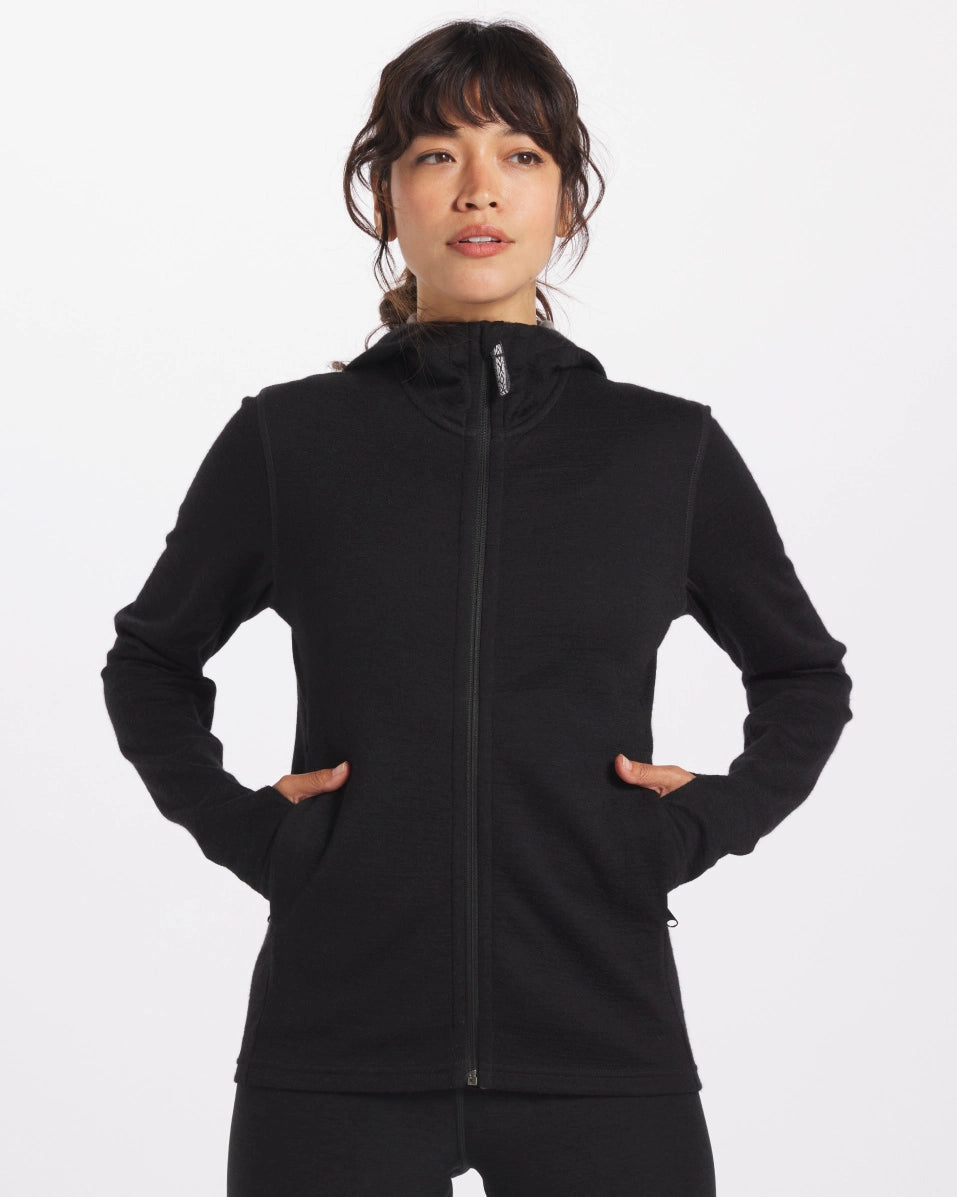 Women's Lululemon Athletica Striped Full Zip Hoodie Sweatshirt Sz 2 Black  Gray