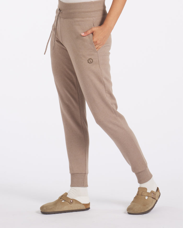 Lower Half of Woman in Walnut / Tan Natural Fiber Breathable Alpaca Joggers / Sweatpants – PAKA Apparel Everyday Joggers