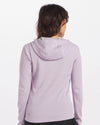 A woman wearing a Lavender Women's Full zip.