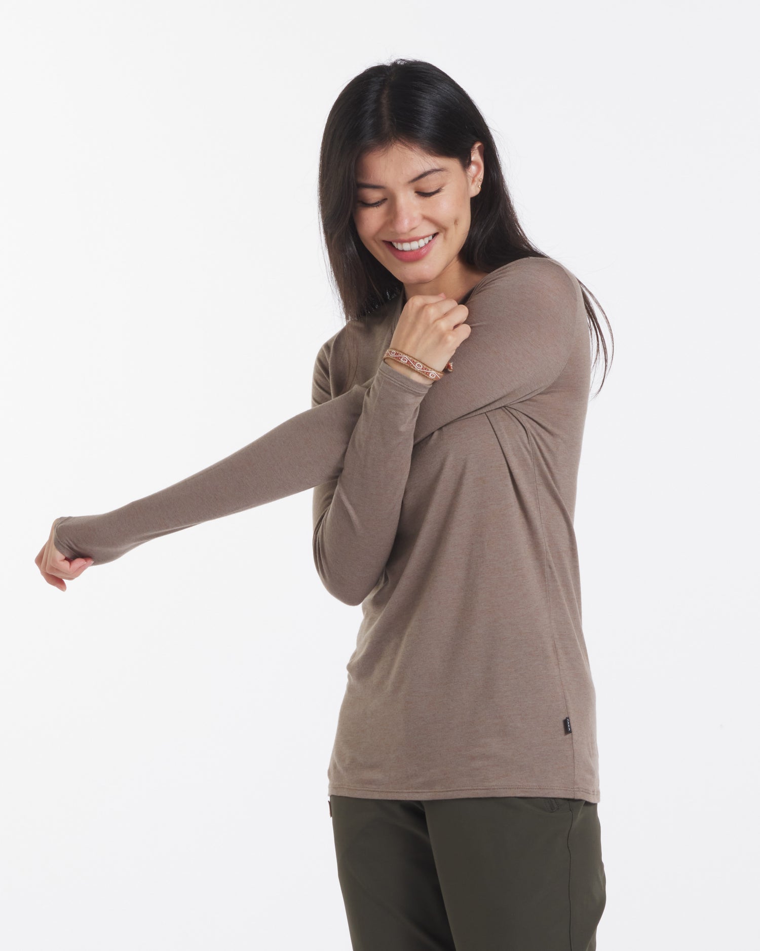 Women Model stretching wearing Women's Everyday Baselayer