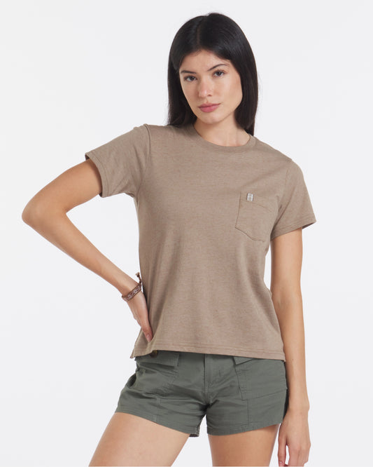 Women's alpaca wool pocket tee