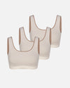 Three Pack of Natural and Breathable Bralettes in Birch / Off-White – PAKA Apparel