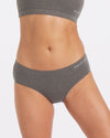 grey women's alpaca underwear on model