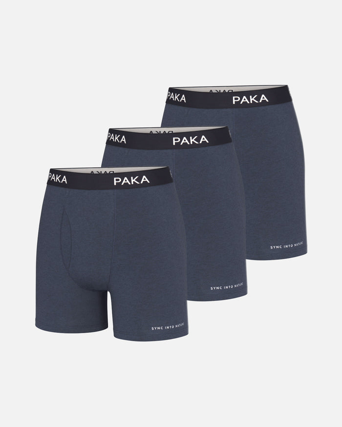 3 Pack of Blue Men's Sustainable Breathable Alpaca Underwear Boxer Briefs – PAKA Apparel