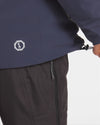 Close-Up of Waist Drawstring and PAKA Logo on Women's Apu Parka Navy Winter Jacket – PAKA Apparel