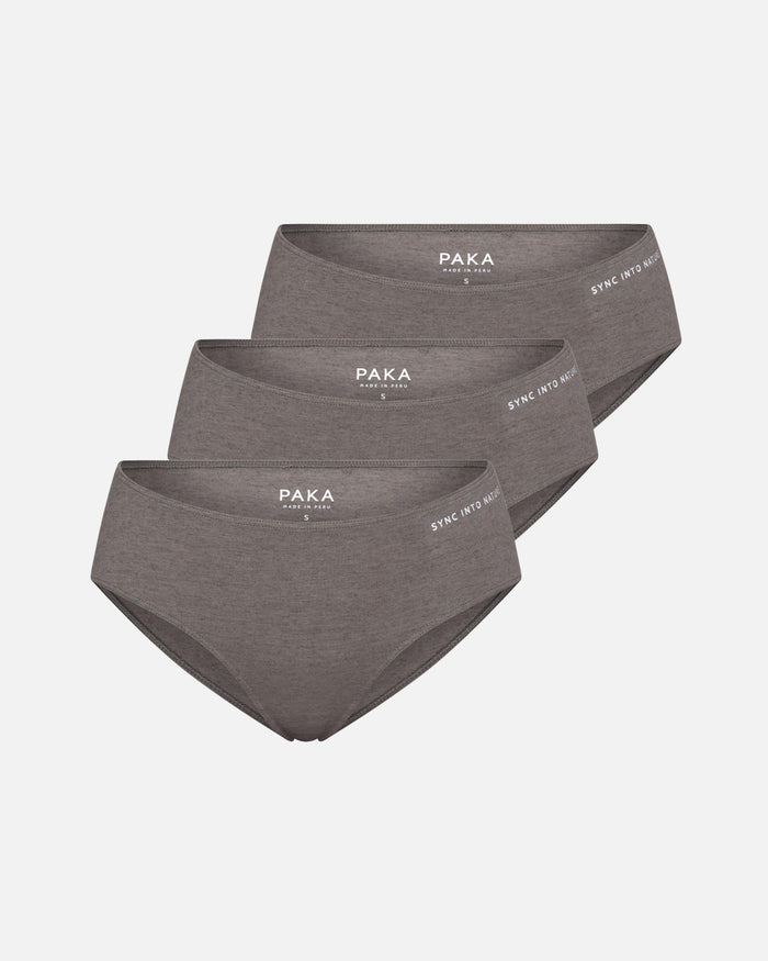 3 Pack of Forage Grey Natural Fiber Women's Alpaca Underwear – PAKA Apparel