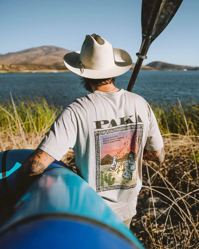 Male Model wearing Paka t-shirt kayaking