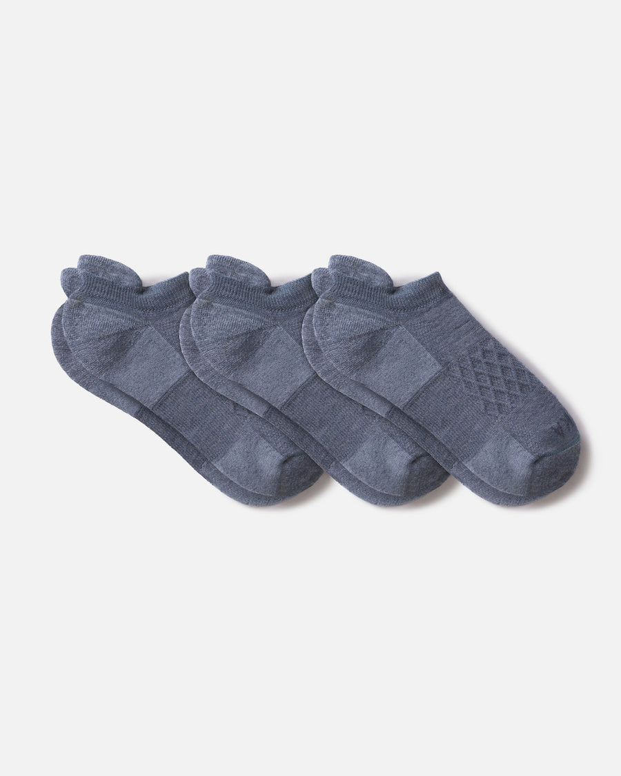 Indigo Blue 3 Pack of Sustainable Alpaca Wool Ankle Socks for Running and Outdoors – PAKA Apparel