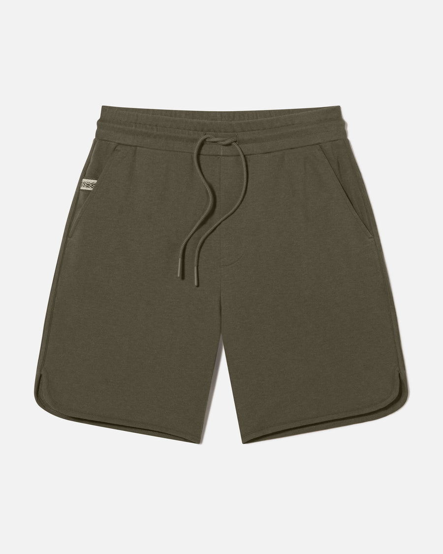 Andean Moss / Dark Green Men's Alpaca Natural Fiber Tri-Blend Terry Cloth Shorts - PAKA Apparel