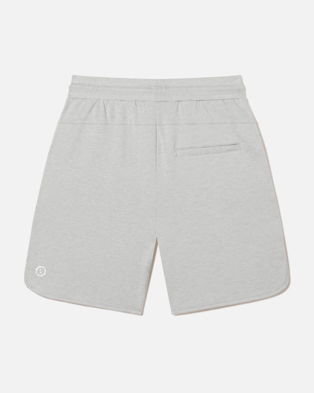 Cream men's alpaca terry shorts flat lay back