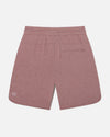 Pink men's alpaca terry shorts flat lay back