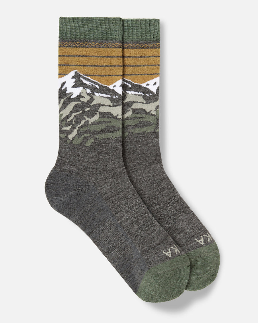 Mountain Pattern Graphic Sustainable Alpaca Wool Socks from Peru – PAKA Apparel