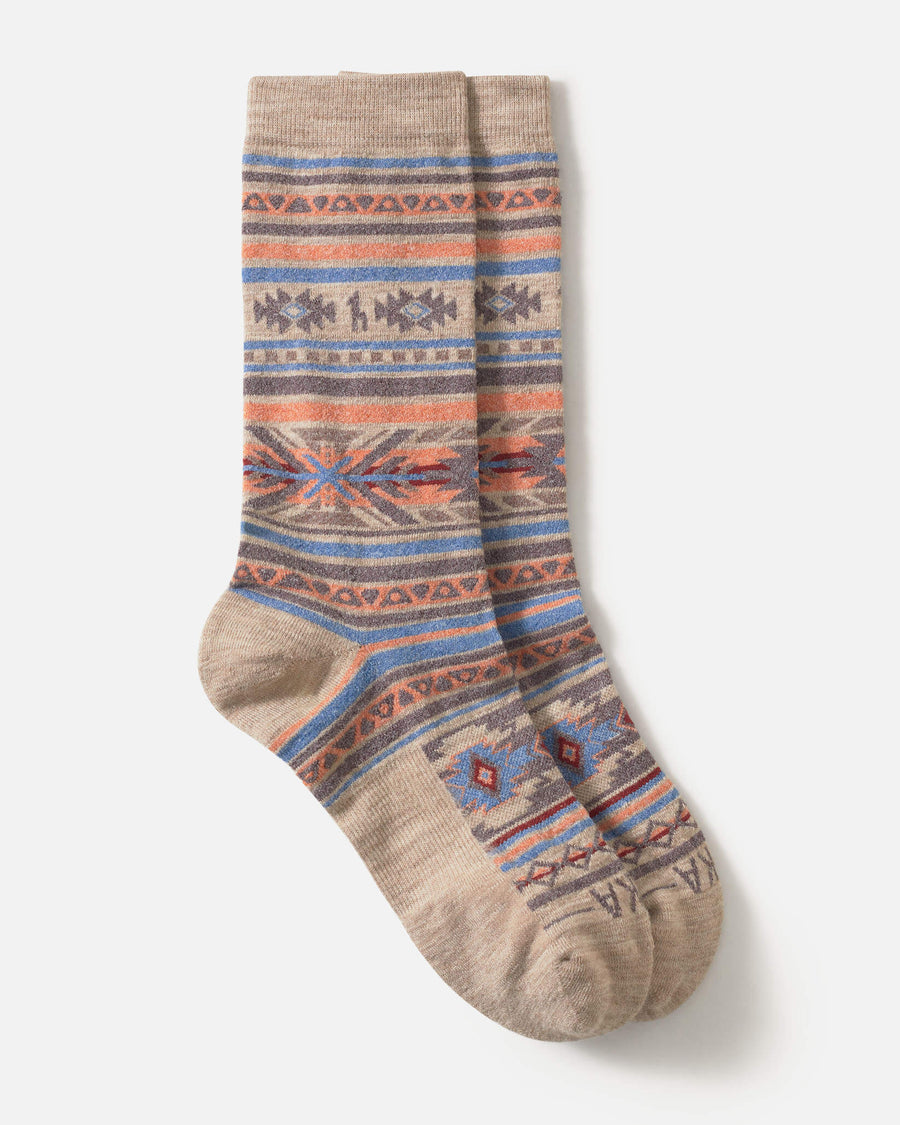 Inca Pattern Peruvian Alpaca Wool Crew Socks for Hiking and Outdoors – PAKA Apparel