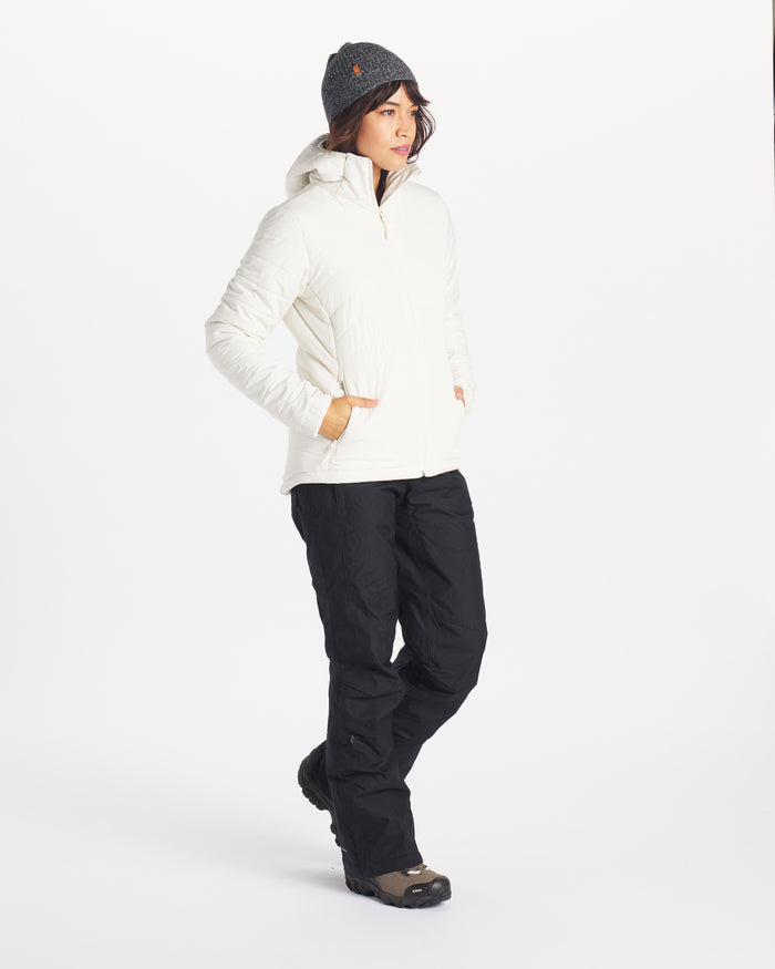 White puffer on woman model