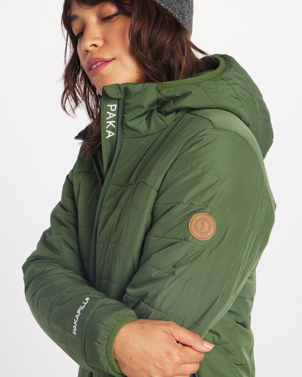 Green lightweight puffer jacket online