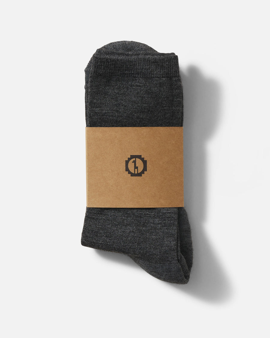 Dark grey alpaca bamboo Paka socks