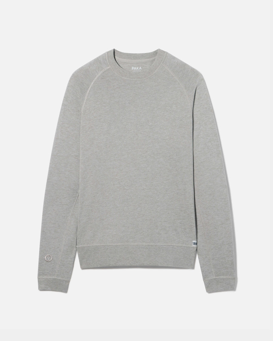 Timber Light Grey Alpaca Tri-Blend Terry Raglan Crewneck Moisture Wicking Long Sleeve Shirt – PAKA Apparel