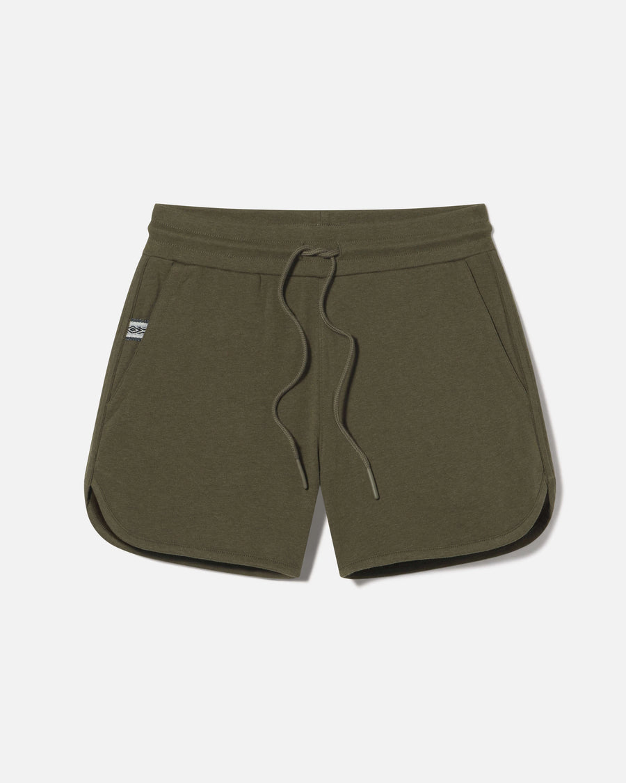 Andean Moss / Dark Green Women's Alpaca Natural Fiber Tri-Blend Terry Cloth Shorts - PAKA Apparel