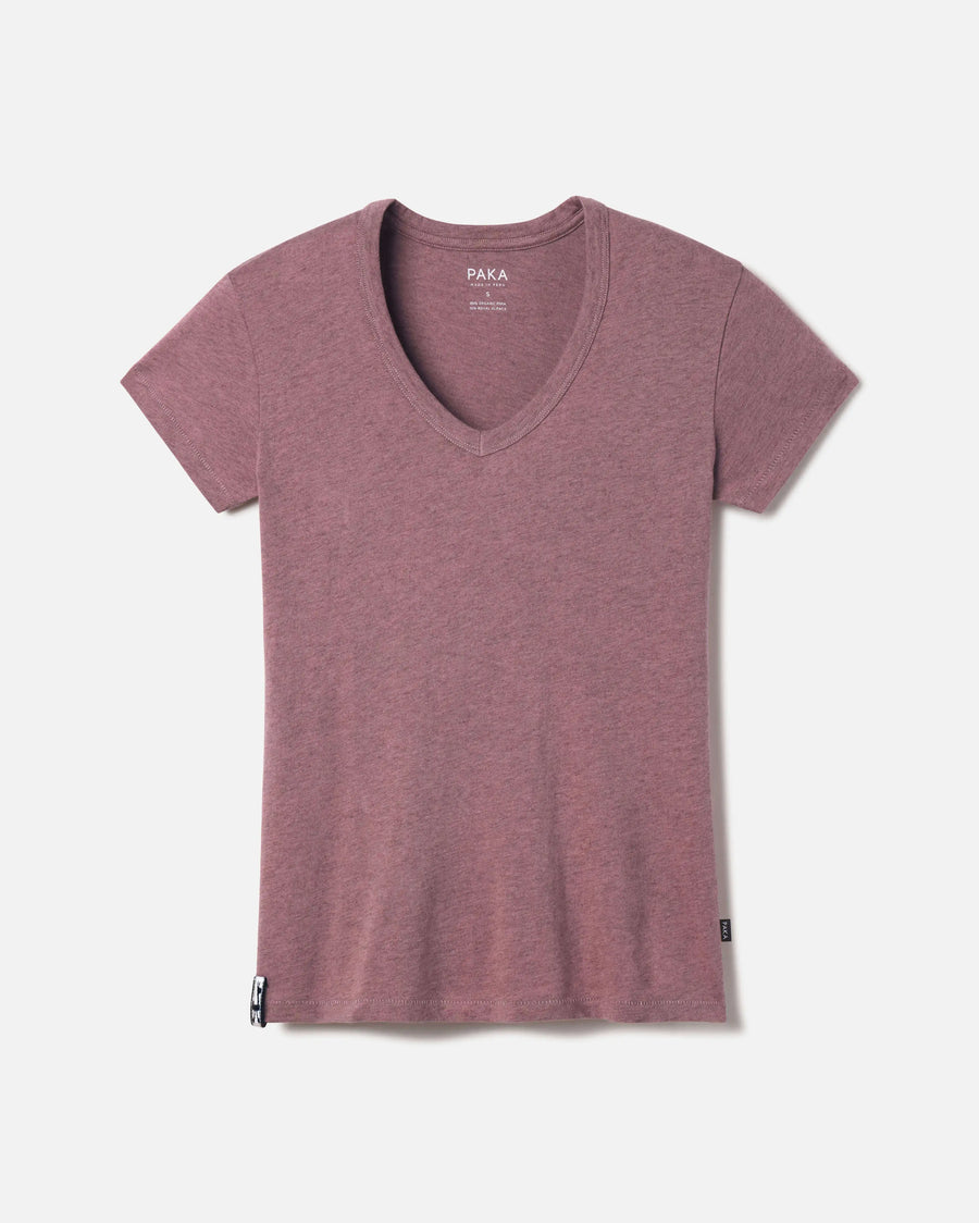 Iris / Purple Lightweight Sustainable Alpaca Women's V-Neck T-Shirt – PAKA Apparel