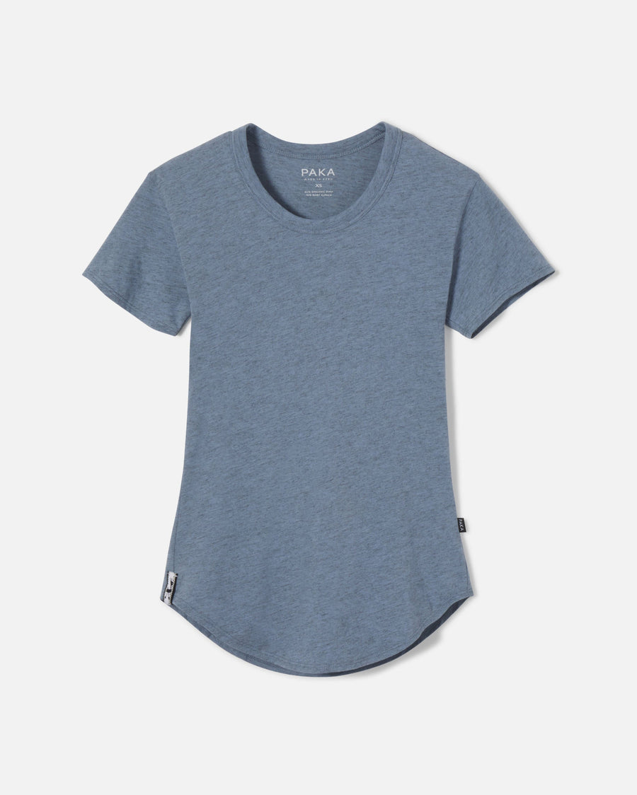 Ausangate Lake / Light Blue Women's Natural Fiber Alpaca T-Shirt - PAKA Apparel