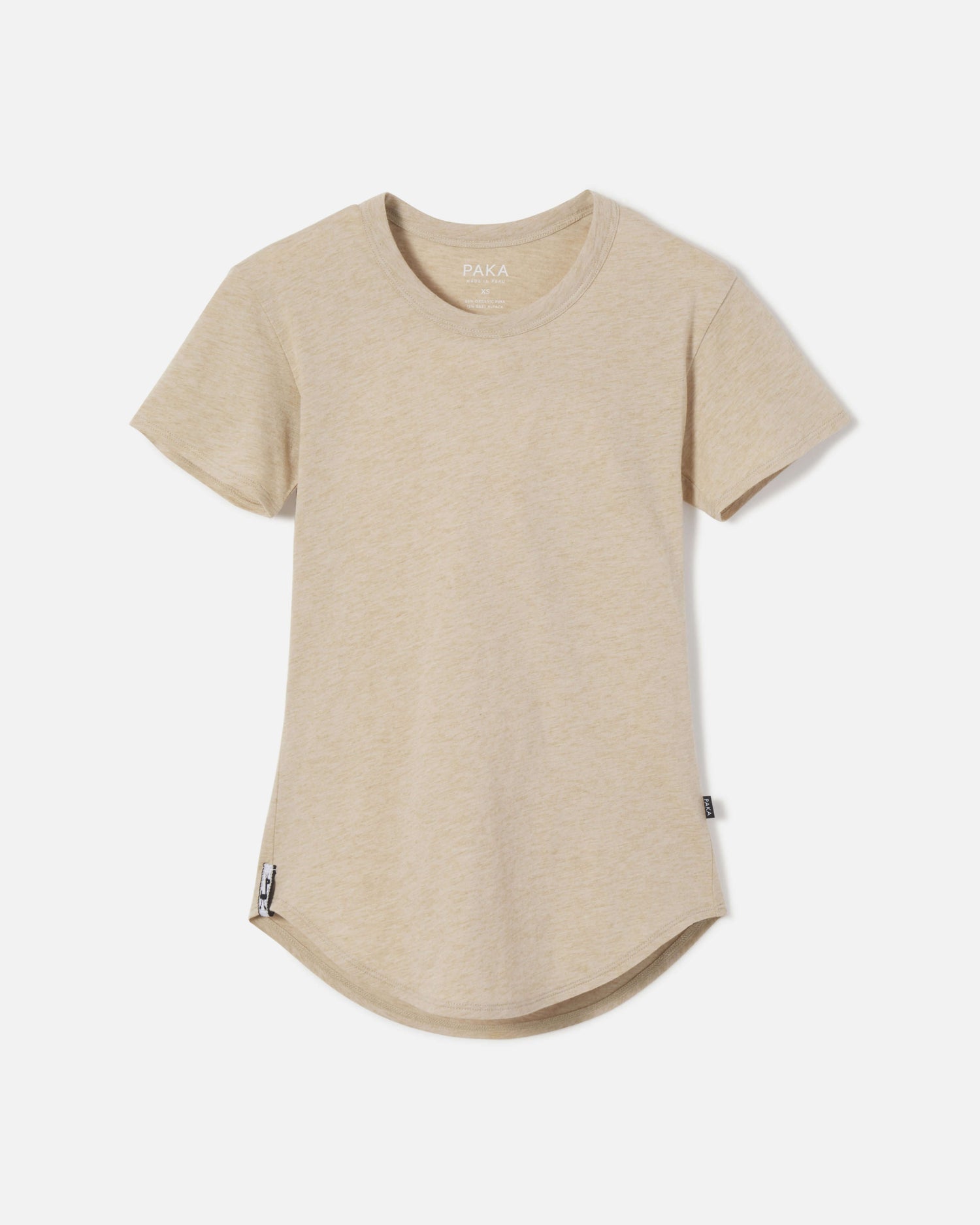 Sandstone / Tan Women's Sustainable Alpaca Wool T-Shirt - PAKA Apparel