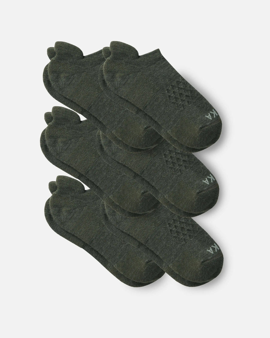 Andean Moss / Dark Green 6 Pack of Sustainable Alpaca Wool Ankle Socks – PAKA Apparel