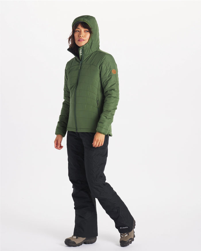 Green womens puffer jacket 