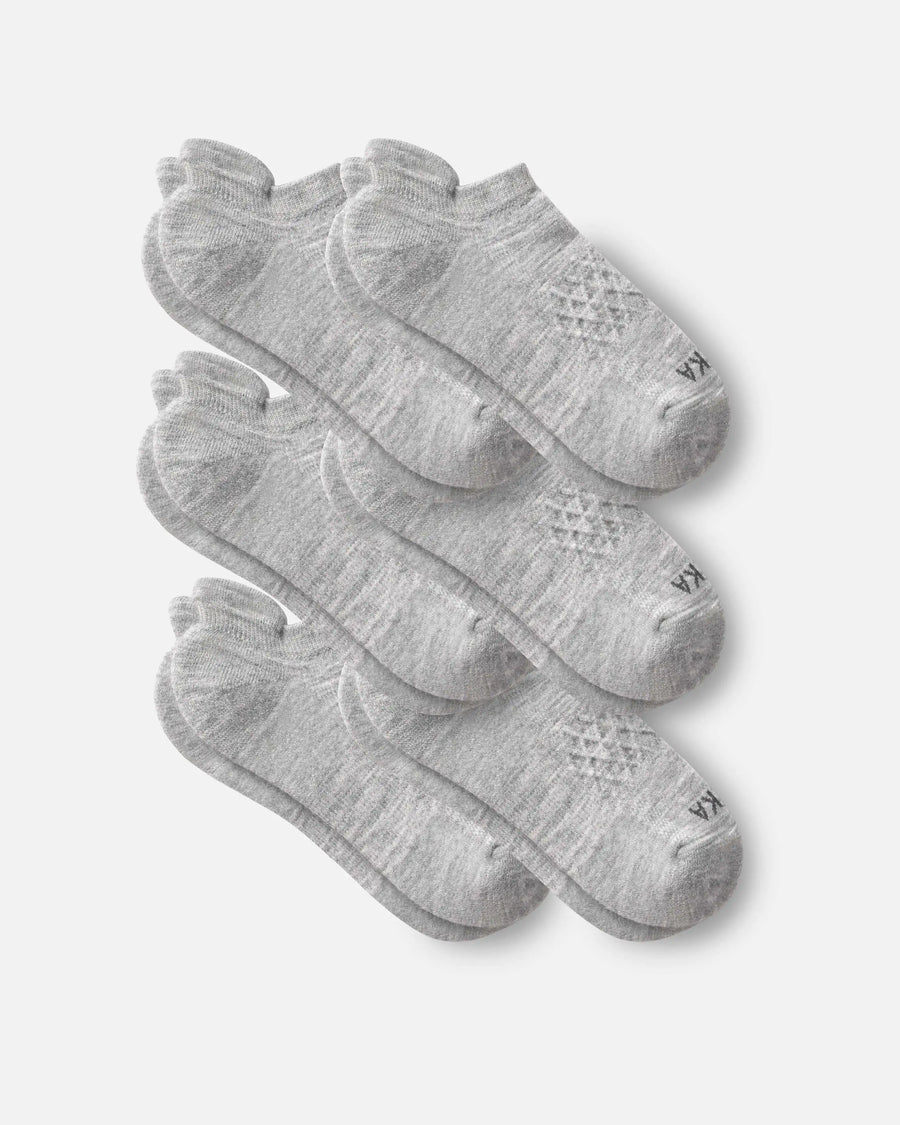 Light Grey 6 Pack of Natural Fiber Alpaca Wool Ankle Socks for Running, Hiking and Outdoors – PAKA Apparel