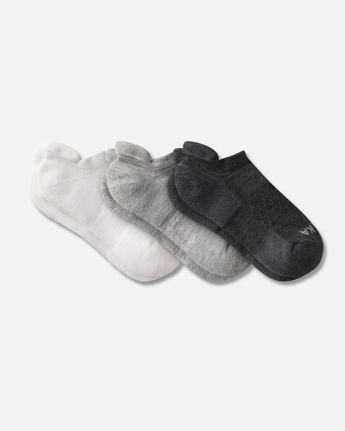 Mixed Dark Grey, Light Grey and White 3 Pack of Alpaca Wool Ankle Socks for Running and Outdoors – PAKA Apparel