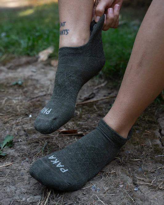 Green alpaca ankle socks